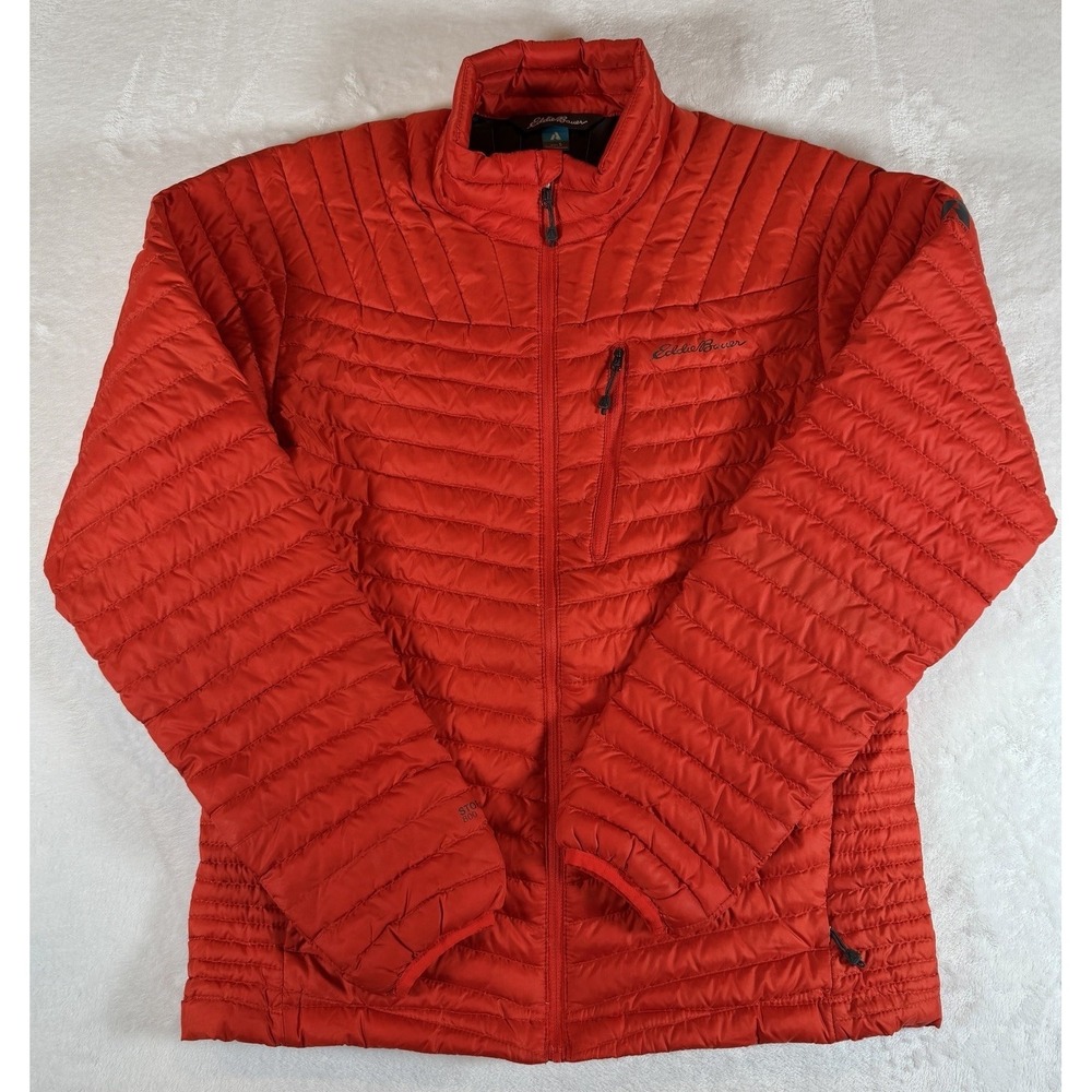 Eddie Bauer Down Puffer Jacket Mens Small Red First Ascent Stormdown 800